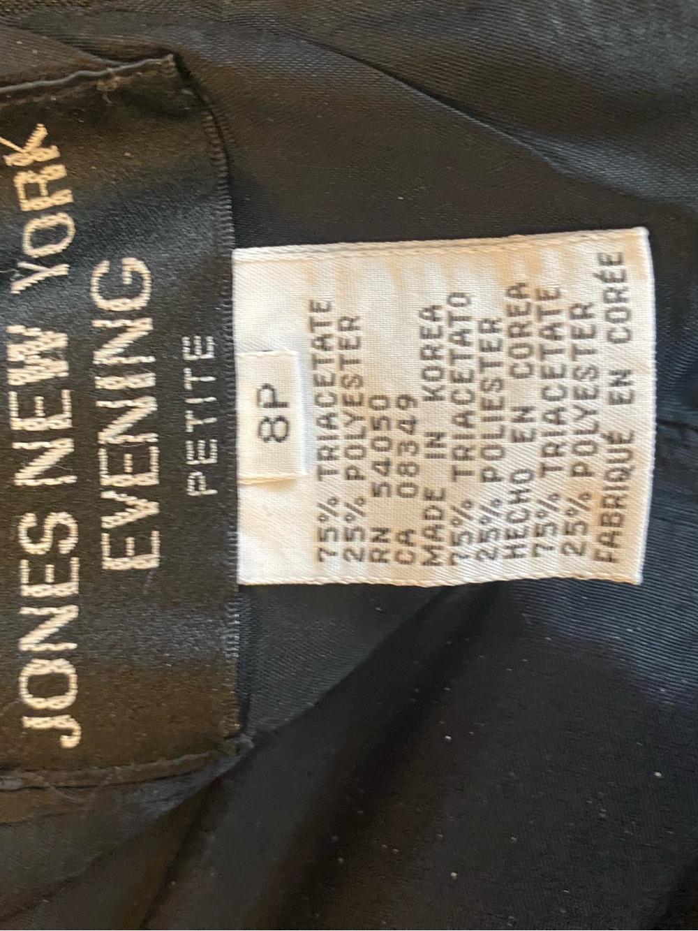 Jones of New York Black Halter Evening Dress with Rhinestone Trim - Picture 4 of 5